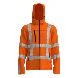 4-Feet huisstijl Softshell RWS stretch fluo-oranje type SSGRWS100